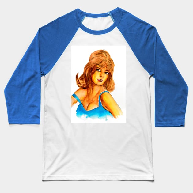 Natalie Wood Baseball T-Shirt by Svetlana Pelin